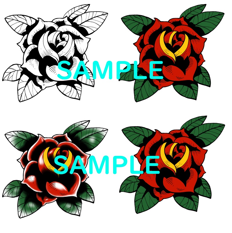 一輪の薔薇のタトゥー
