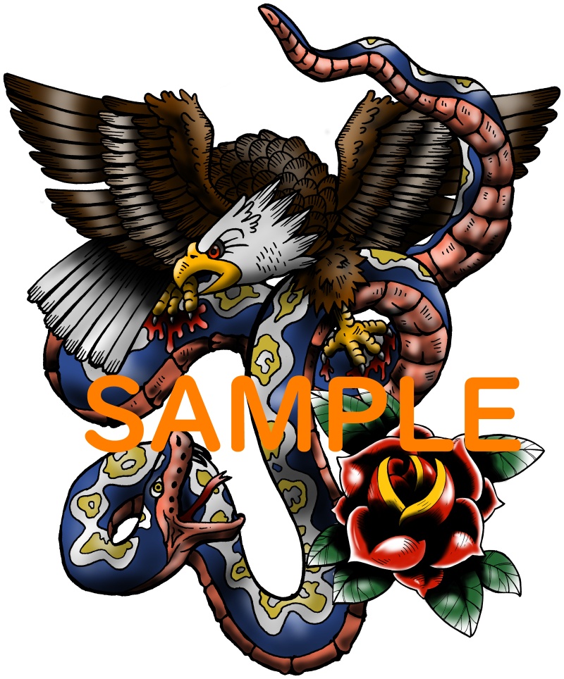 鷲と蛇のタトゥー