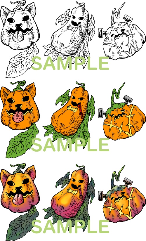 ハロウィン向けパンプキンタトゥーセット