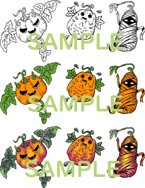 ハロウィン向けパンプキンタトゥーセット