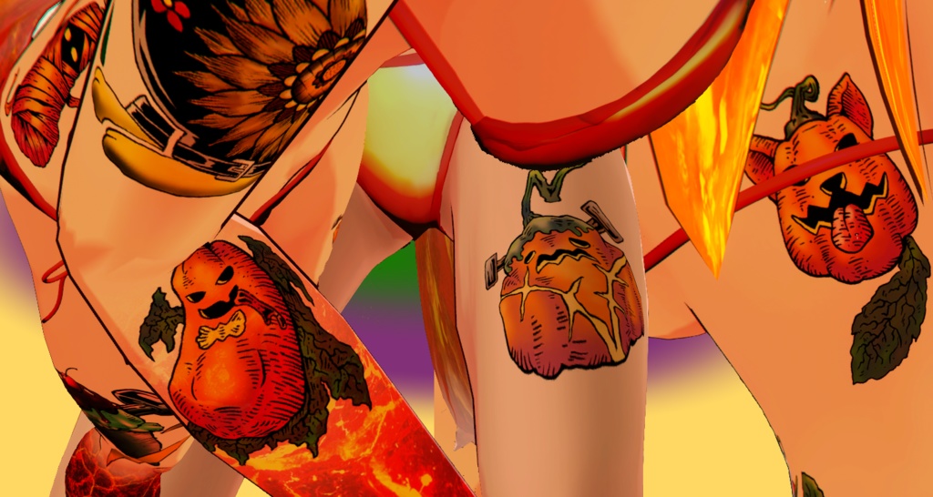 ハロウィン向けパンプキンタトゥーセット