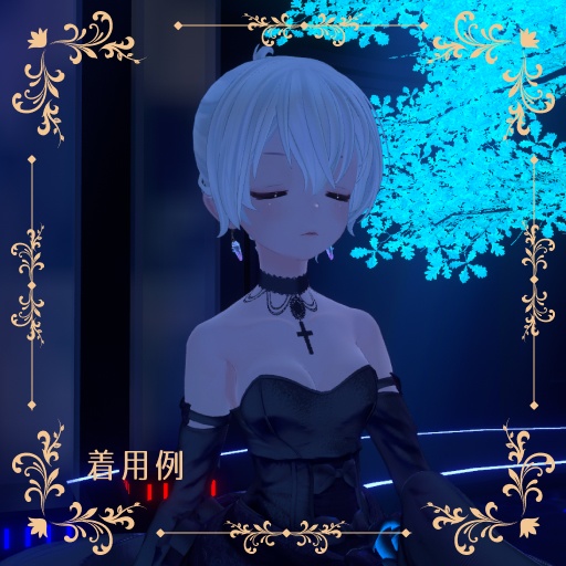 クリスタルイヤリング-CrystalEarring-【VRChat想定 イヤリング・ピアス】