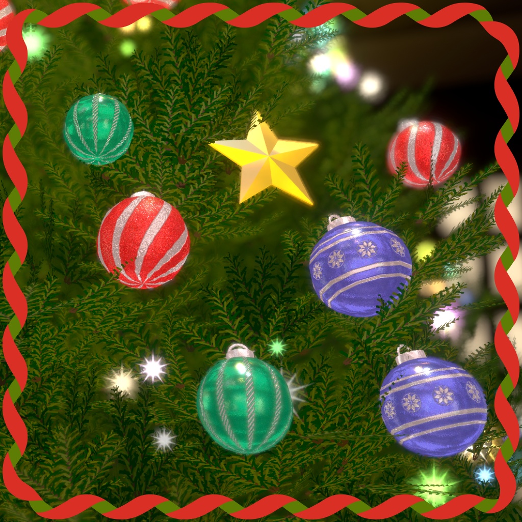 【2日間限定無料配布】クリスマスツリー【オーナメントとパーティクル付き】