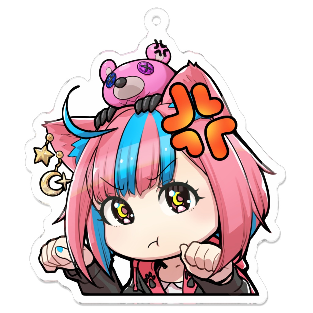 夜月なぴ アクリルキーホルダー おこっ