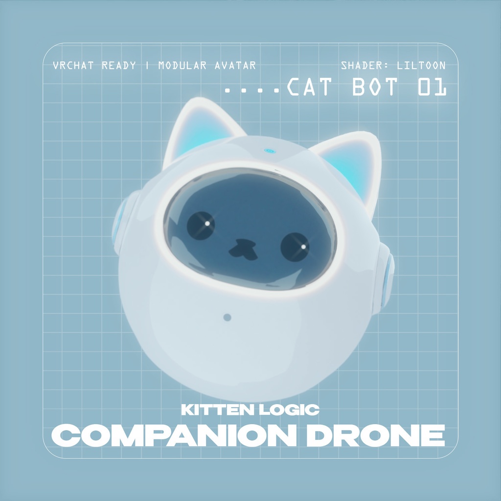 【VRChat想定】CAT-BOT 01 "Kitten Logic" - 猫耳浮遊ドローンコンパニオン