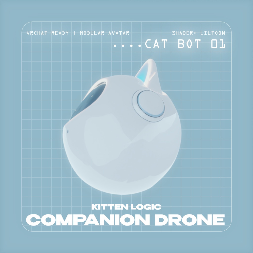 【VRChat想定】CAT-BOT 01 "Kitten Logic" - 猫耳浮遊ドローンコンパニオン
