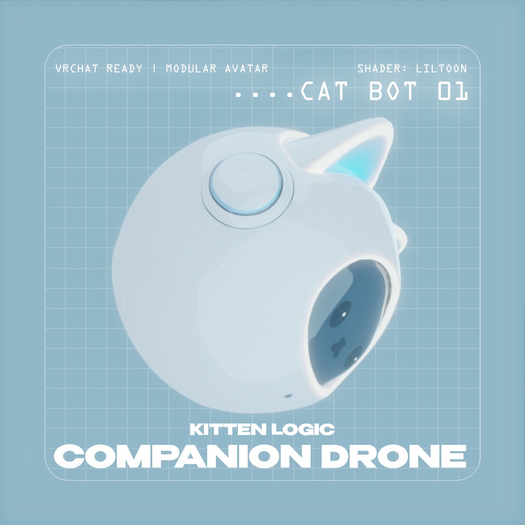 【VRChat想定】CAT-BOT 01 "Kitten Logic" - 猫耳浮遊ドローンコンパニオン