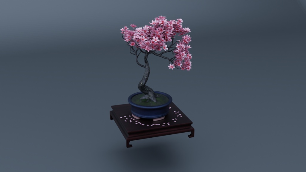 ELEGANT SAKURA BONSAI - 満開の桜盆栽セット - Tabletop Zen Prop