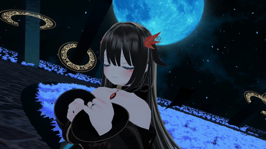 【VRChat向け/Quest対応】アクセサリー「彗翔石の髪飾り」