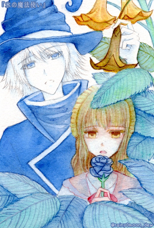 原画『氷の魔法使い』ポストカードサイズ/フレーム入り