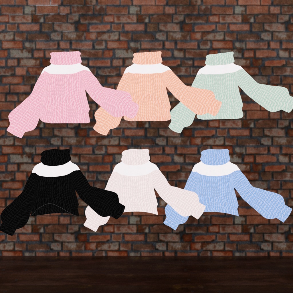 【7色無料】2トーンミニ丈ニット【β版VRoidテクスチャ】