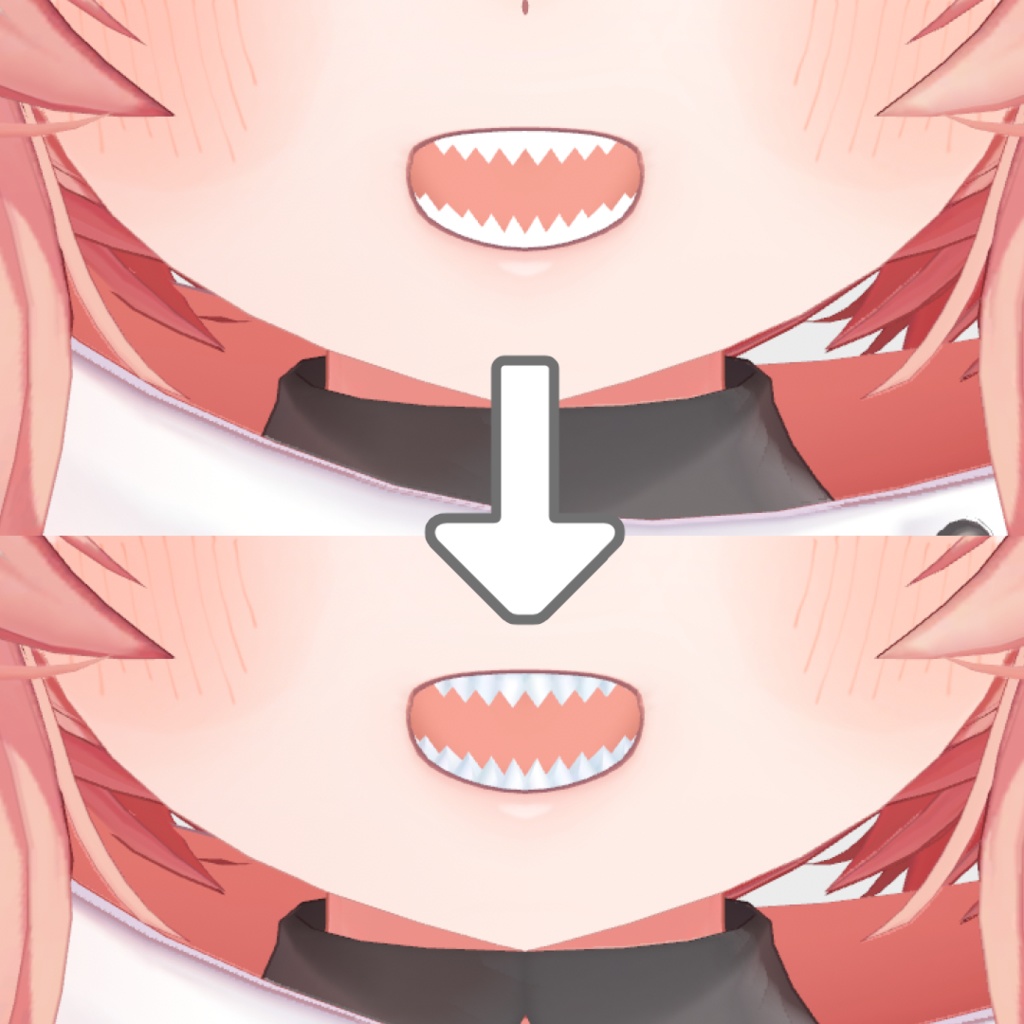 【イチゴ】ギザ歯シェイプキー【BlendShare】