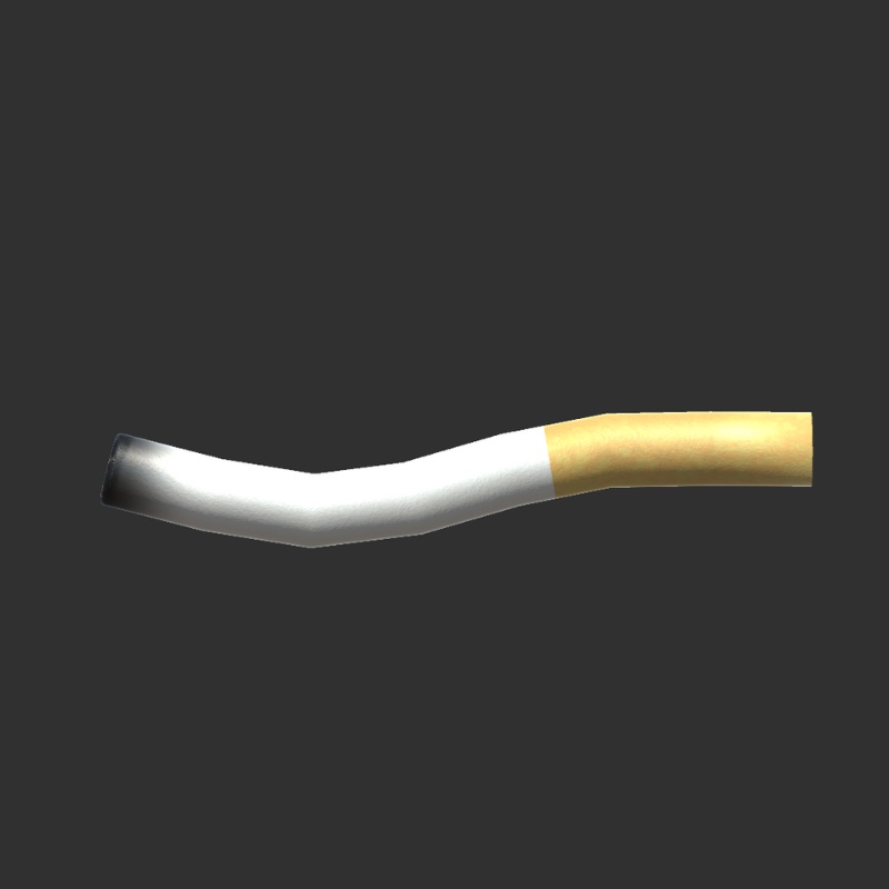 【3Dモデル】火の着いたくしゃくしゃタバコ