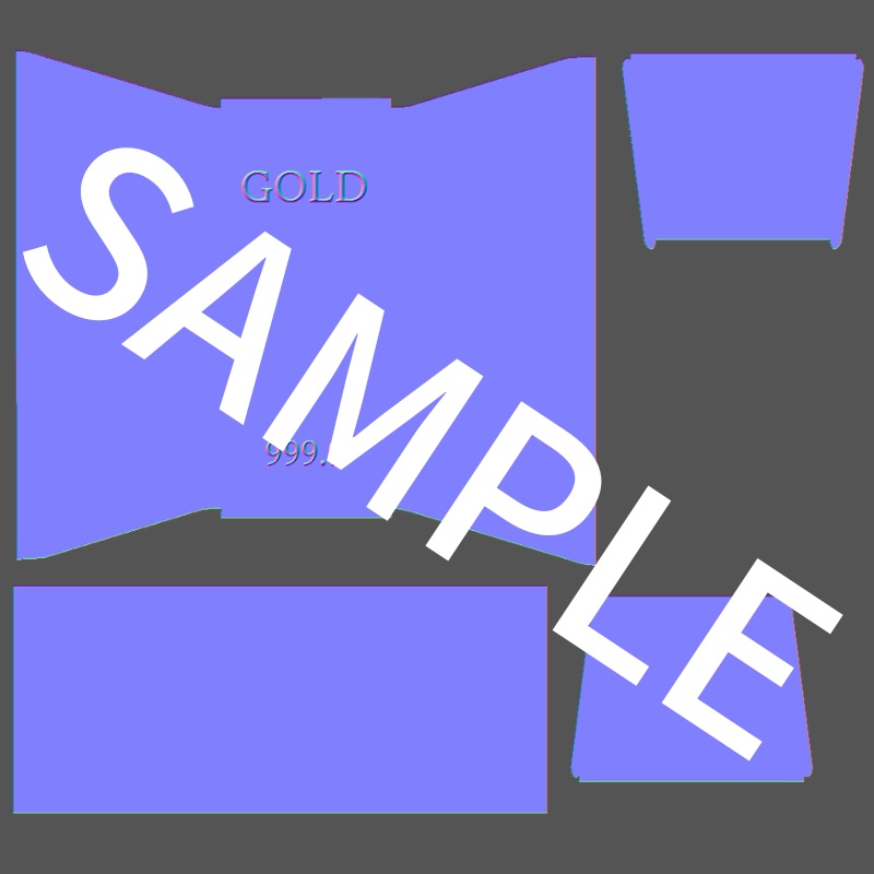 【3Dモデル】金色っぽいインゴット