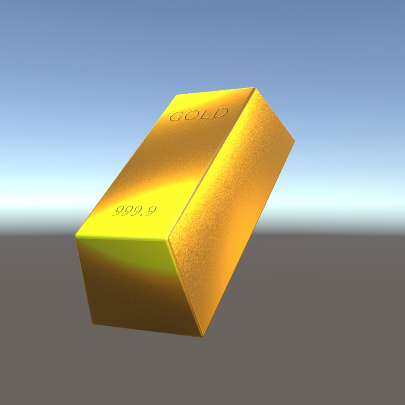 【3Dモデル】金色っぽいインゴット