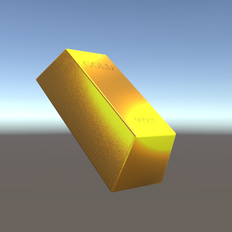 【3Dモデル】金色っぽいインゴット