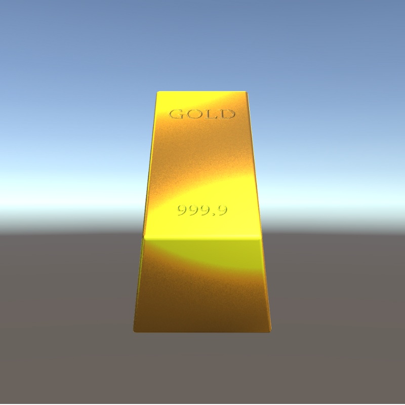 【3Dモデル】金色っぽいインゴット
