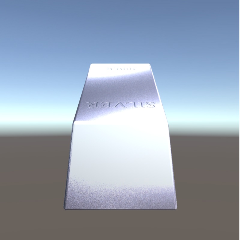 【3Dモデル】銀色のインゴット