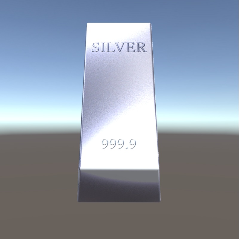 【3Dモデル】銀色のインゴット