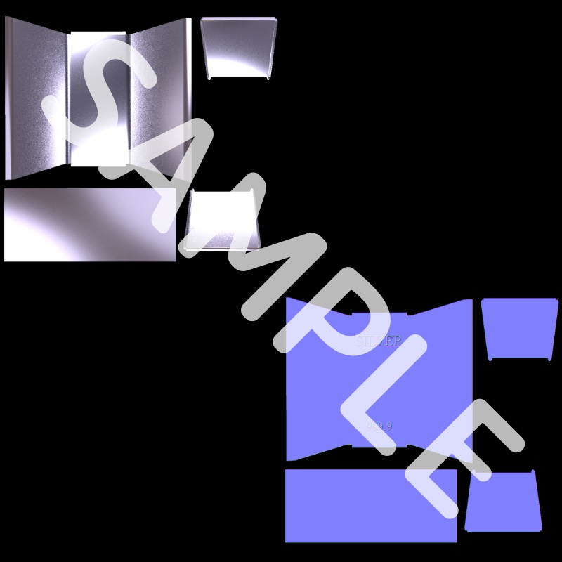 【3Dモデル】銀色のインゴット