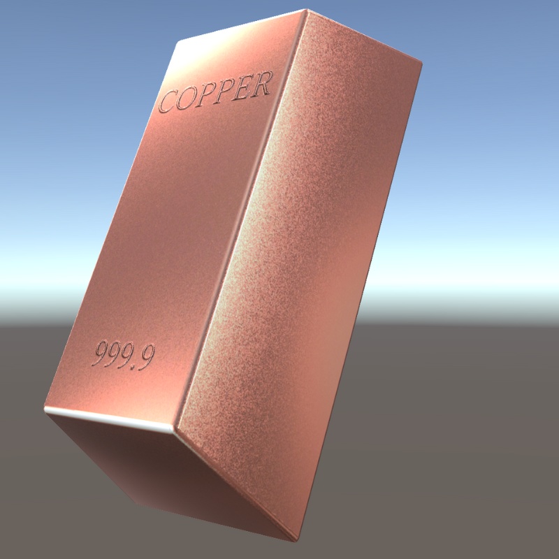 【3Dモデル】銅色のインゴット