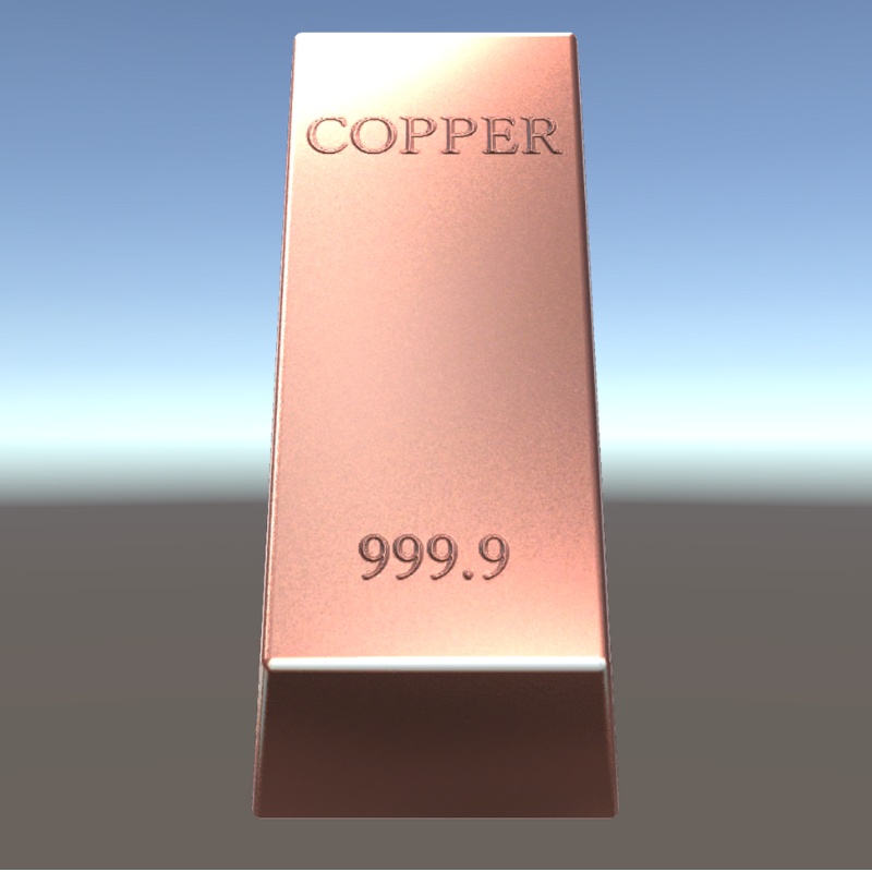 【3Dモデル】銅色のインゴット