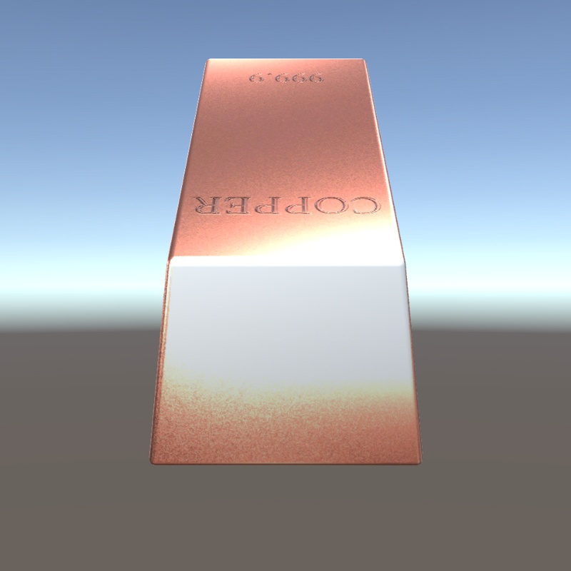 【3Dモデル】銅色のインゴット