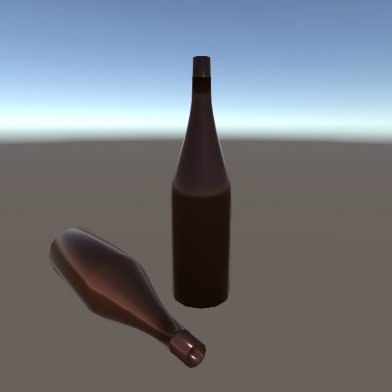 【3Dモデル】空になった茶色の一升瓶