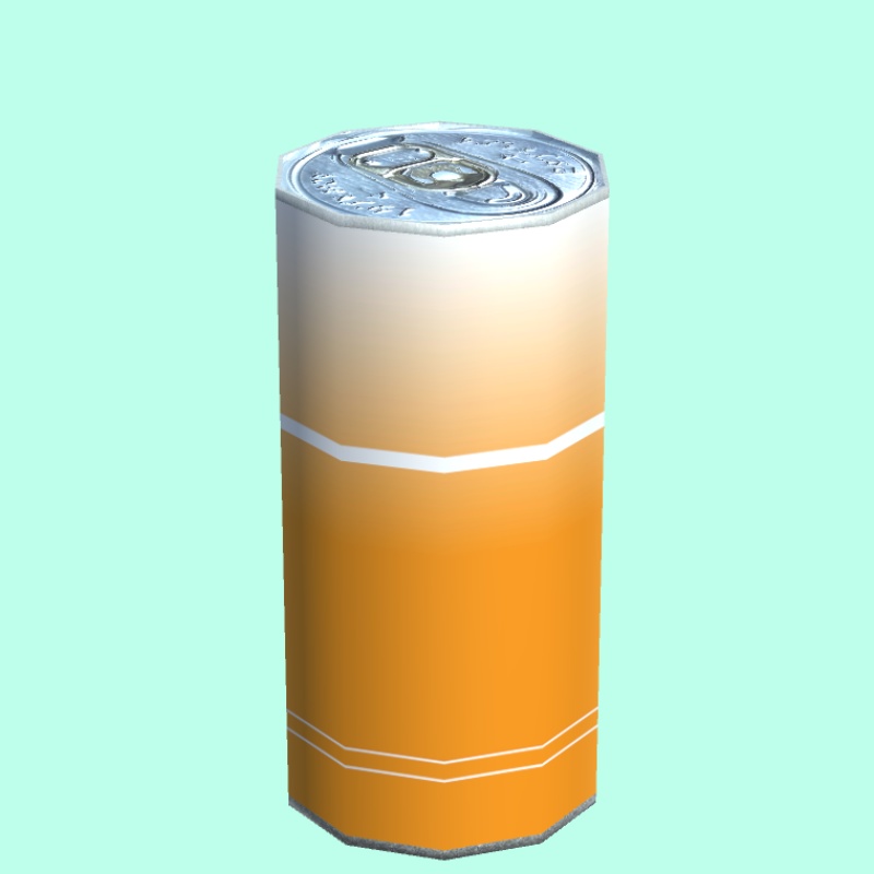 【3Dモデル】オレンジ色の缶の飲料容器