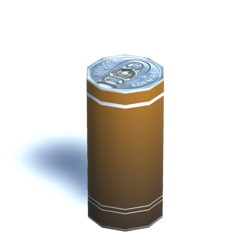 【3Dモデル】茶色い缶ジュースの容器