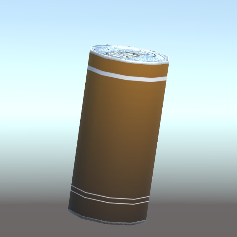【3Dモデル】茶色い缶ジュースの容器