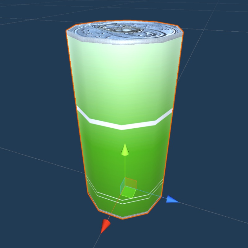 【3Dモデル】緑色の缶ジュースの容器