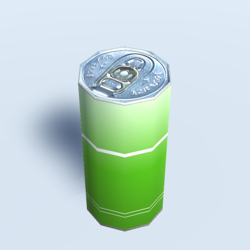 【3Dモデル】緑色の缶ジュースの容器