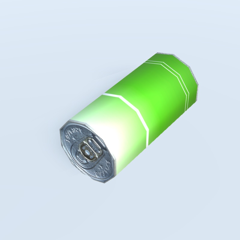 【3Dモデル】緑色の缶ジュースの容器