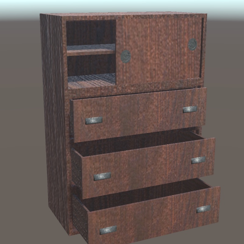 【3Dモデル】古びた和ダンス