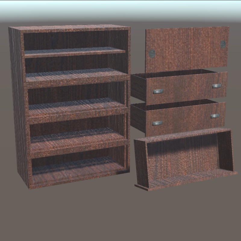 【3Dモデル】古びた和ダンス