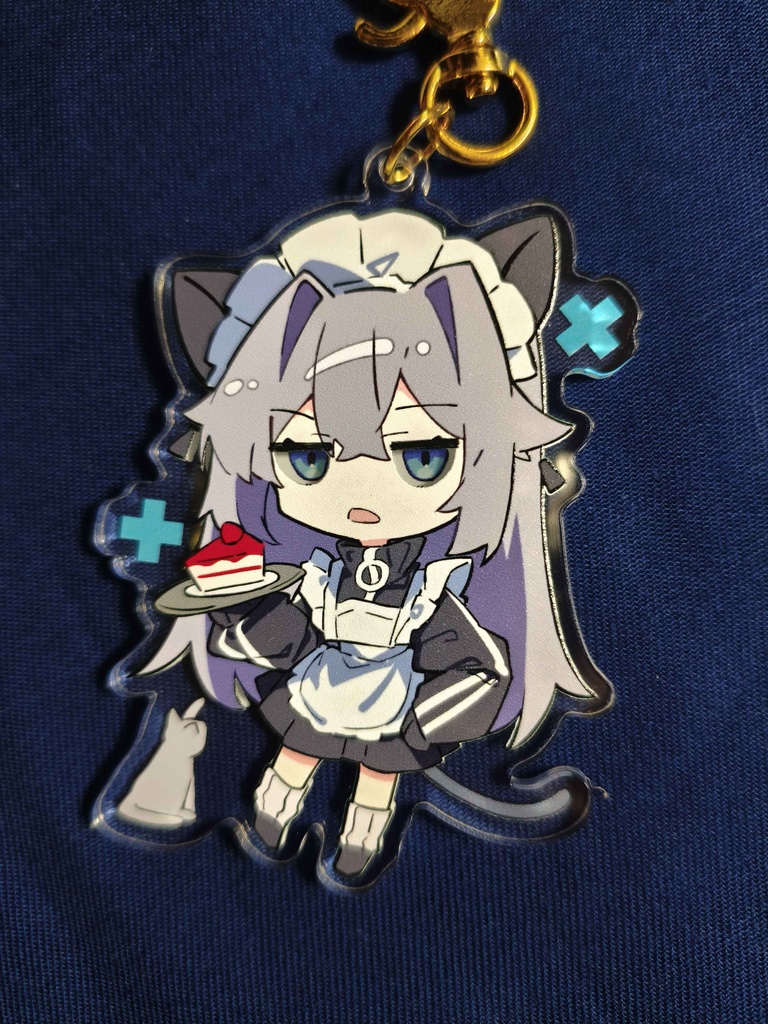 目が動くねこみみアクリルキーホルダー