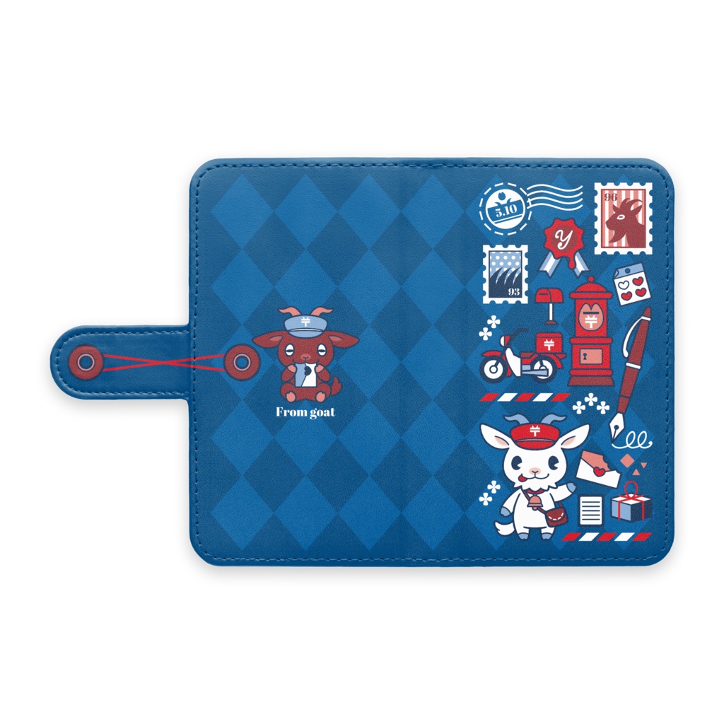 山羊の郵便屋さん 手帳型Androidケース