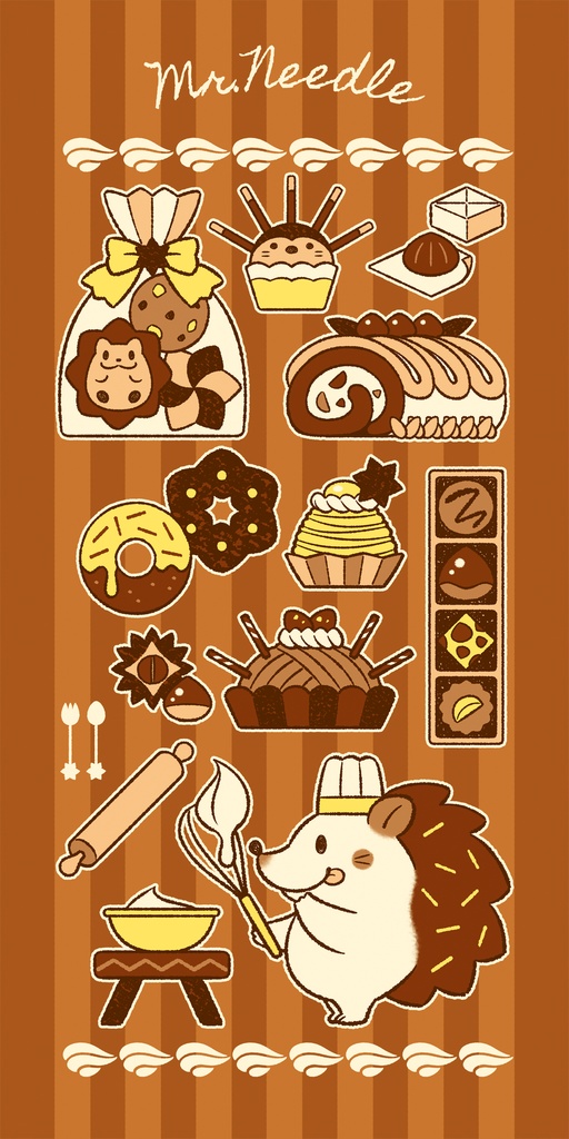 はりねずみの洋菓子屋さん 手帳型Androidケース