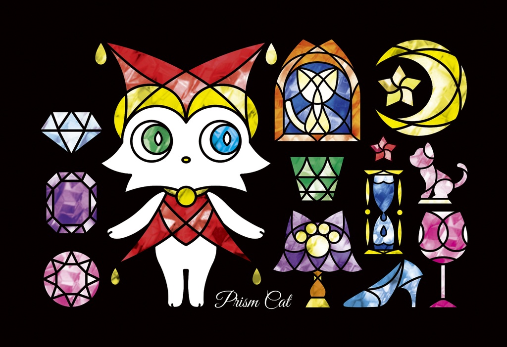 猫の硝子屋さん パスケース