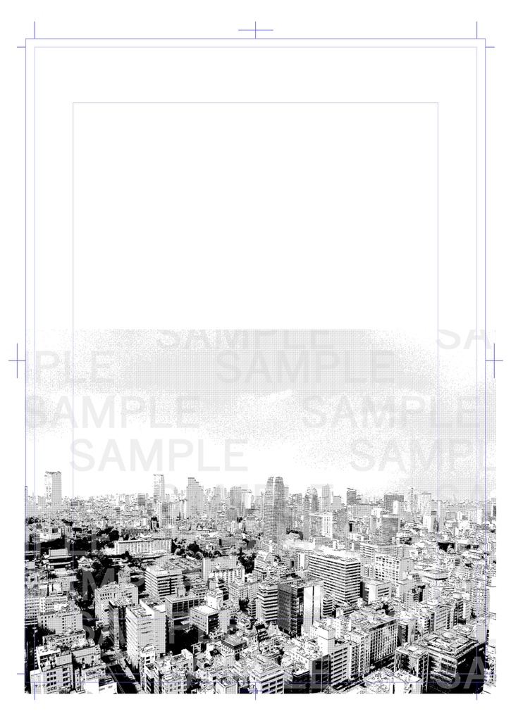 漫画背景 俯瞰の都市01 bird's-eye view of the city 01