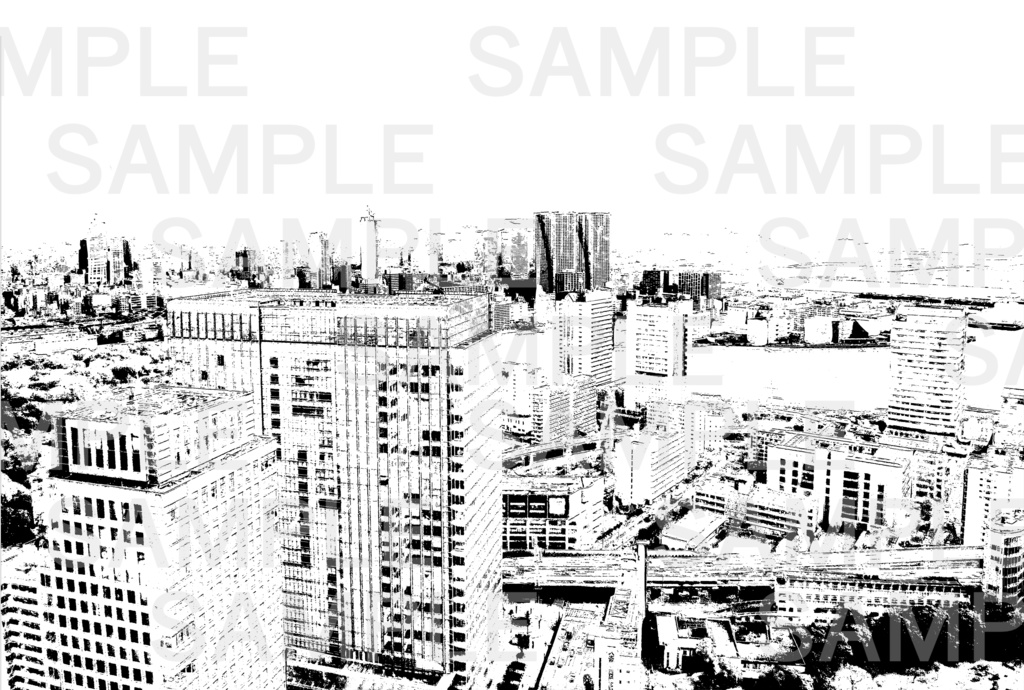 漫画背景 俯瞰の都市03 bird's-eye view of the city 03