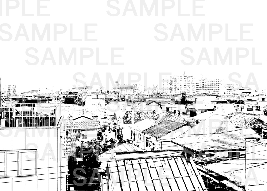 俯瞰の住宅街背景 Overhead view of residential area02