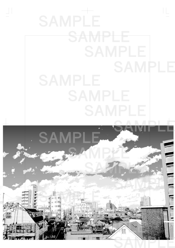 俯瞰の住宅街背景 Overhead view of residential area03
