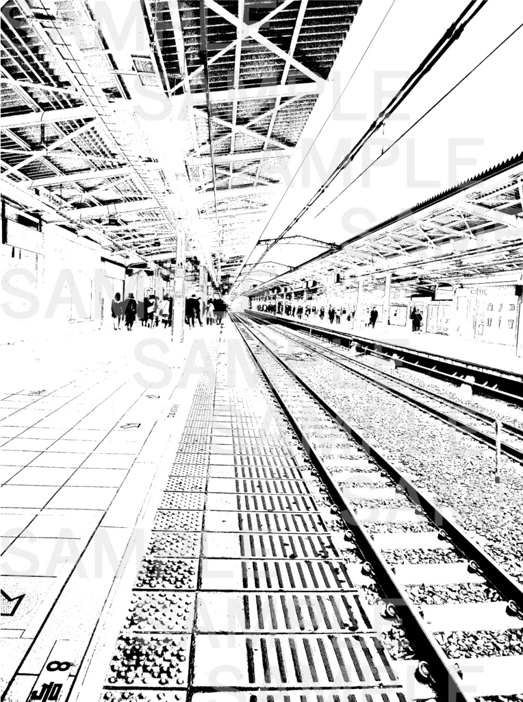 背景素材 「駅」01 Station scenery-01