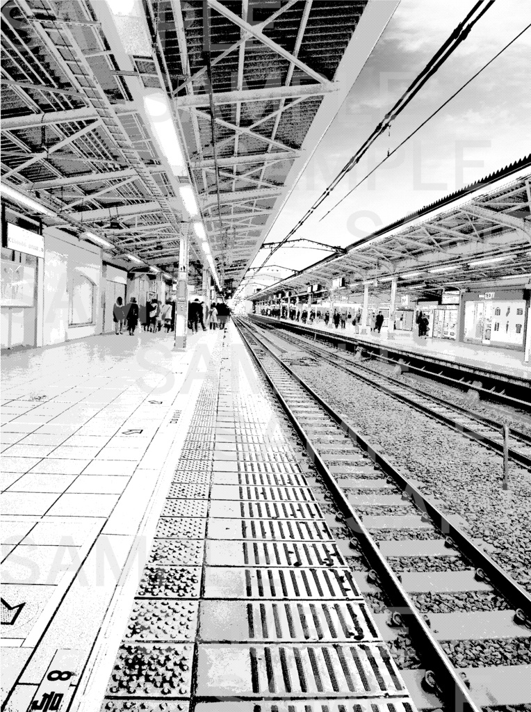 背景素材 「駅」01 Station scenery-01