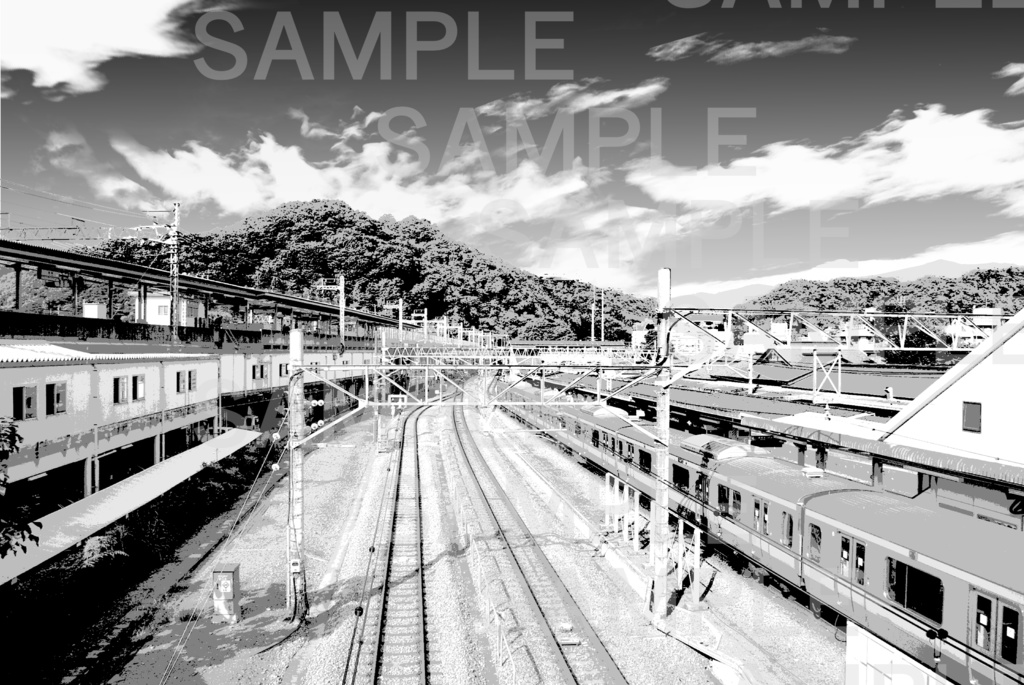 背景素材　「駅」02　Station scenery-02