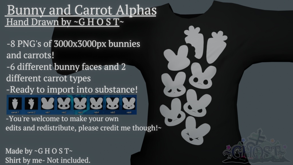 -FREE- Bunny and Carrot Alphas