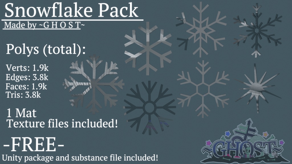 -FREE- Low-Poly Snowflake Pack