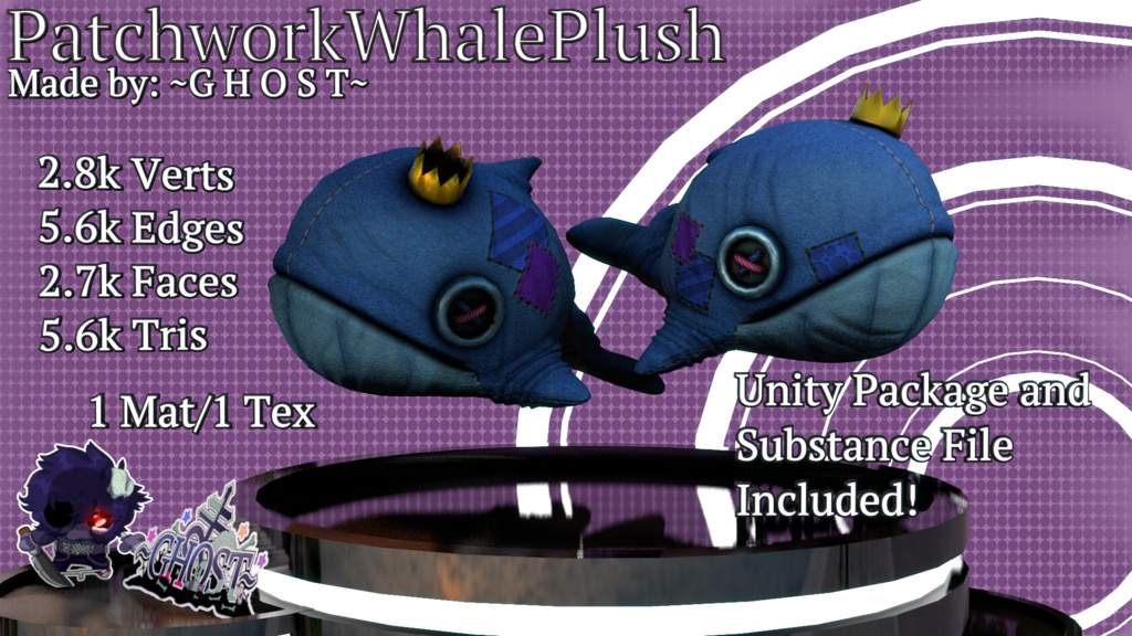 Patchwork Whale Plush